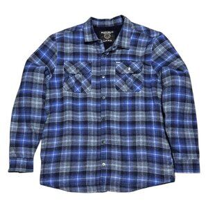BUFFALO David Bitton PLAID Sherpa Fleece Winter Fall Work Shacket Jacket Mens L